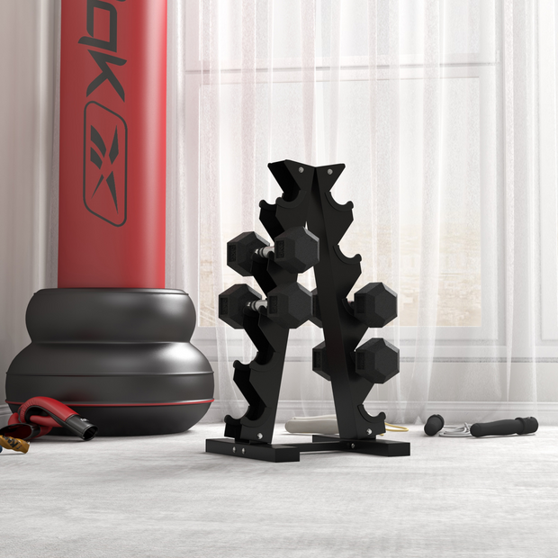 Hexagonal Dumbbells Kit Weight Lifting Exercise for Home Fitness 2x5kg HOMCOM