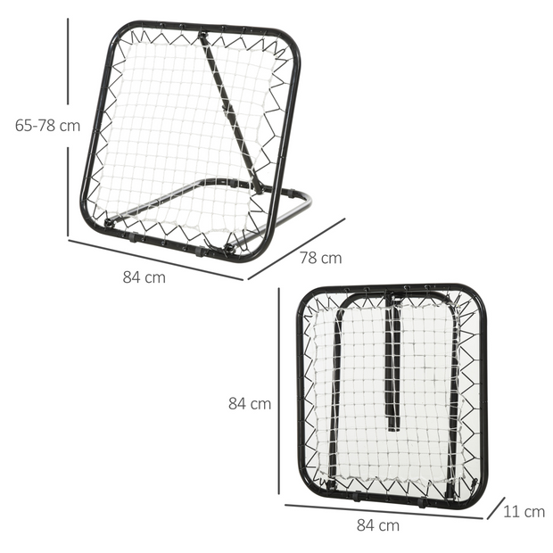 Angle Adjustable Rebounder Net Goal Training Set Football, Baseball HOMCOM