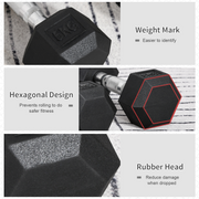 Hexagonal Dumbbells Kit Weight Lifting Exercise for Home Fitness 2x5kg HOMCOM