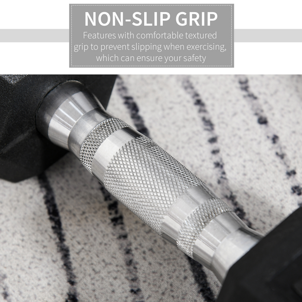 Hexagonal Dumbbells Kit Weight Lifting Exercise for Home Fitness 2x5kg HOMCOM