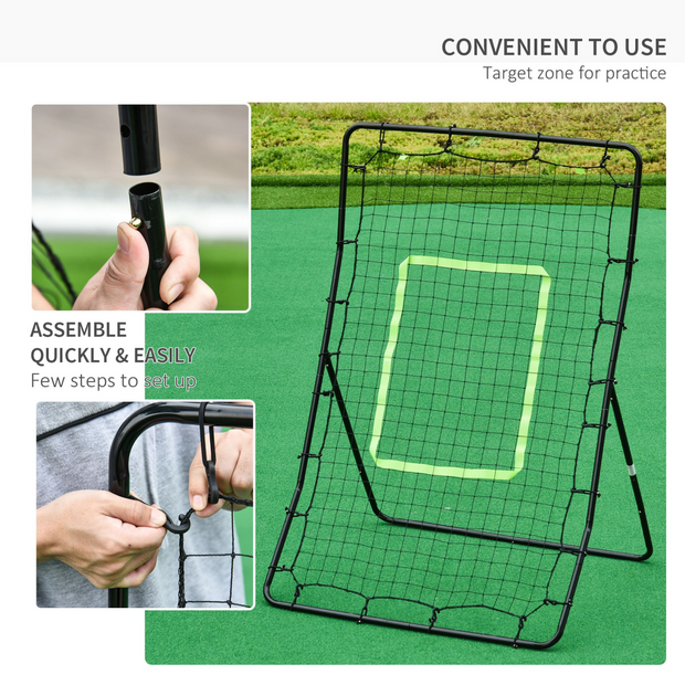 Rebounder Net Target Ball Kickback Baseball Training Equipment Play HOMCOM