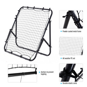 Rebounder Net Kids Adults Football Training Aid Practice Adjustable  HOMCOM