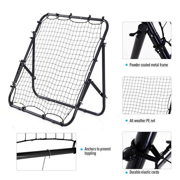 Rebounder Net Kids Adults Football Training Aid Practice Adjustable  HOMCOM