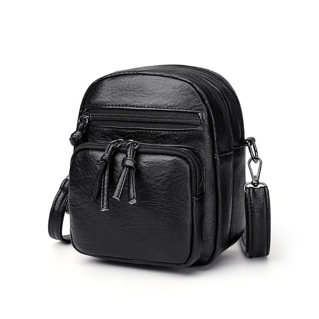 Yogodlns Vintage Crossbody Bag Women Soft PU Leather Shoulder Bag Multifunction Messenger Bag Small Square Bag Big Capacity Bag