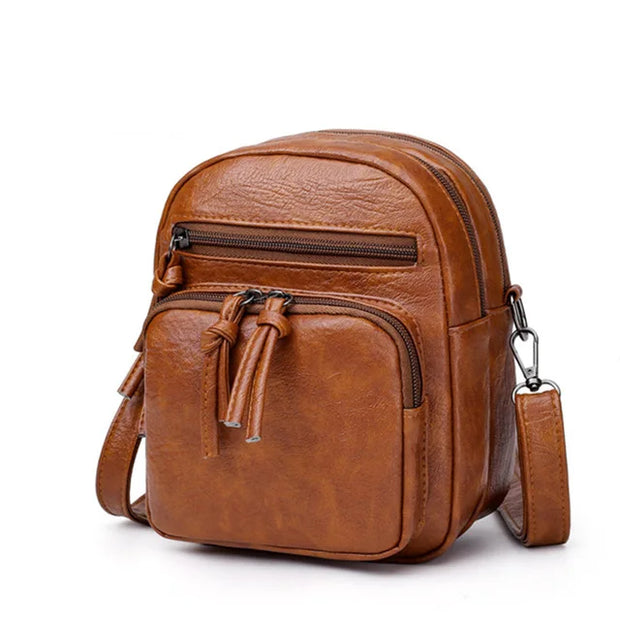 Yogodlns Vintage Crossbody Bag Women Soft PU Leather Shoulder Bag Multifunction Messenger Bag Small Square Bag Big Capacity Bag