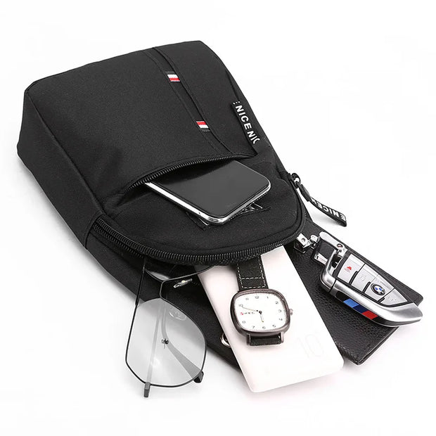 Geestock New Chest Bag For Male Men's shoulder bag Simple Nylon Fashion Mini Cross Bag Waterproof Crossbody Bag Luxury Bag 크로스백
