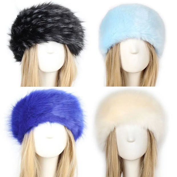 Warm Outdoor Girl Earmuff Women Winter Hats Faux Fur Headband Fluffy Russian Caps Fur Faux Bomber