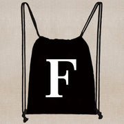 Drawstring Bag Backpack Tote Bag String Lightweight Outdoor Sport Bag for Travel Sundries Bag White Letter Fitness Sports Bag