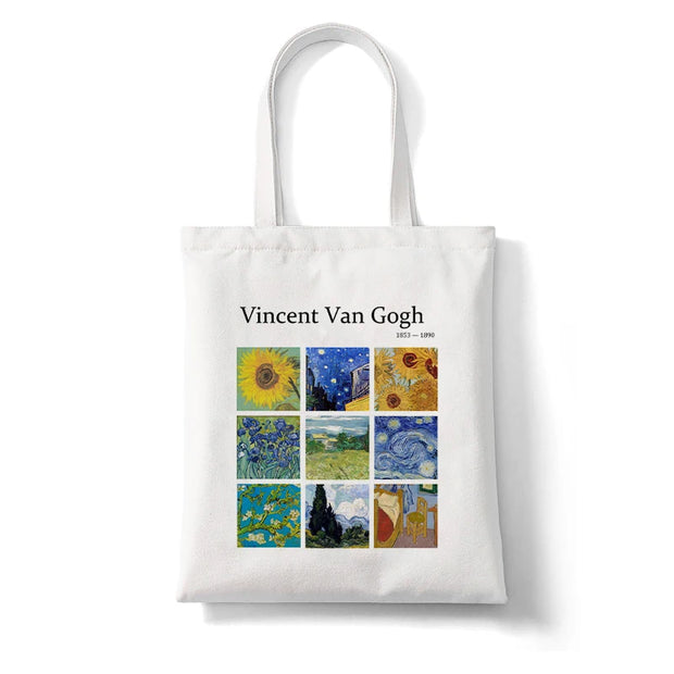 Van Gogh Painting Shopper Bag Harajuku Women Shopping Bag Canvas Shopper Bag Girl Tote Bag Shoulder Lady Bag