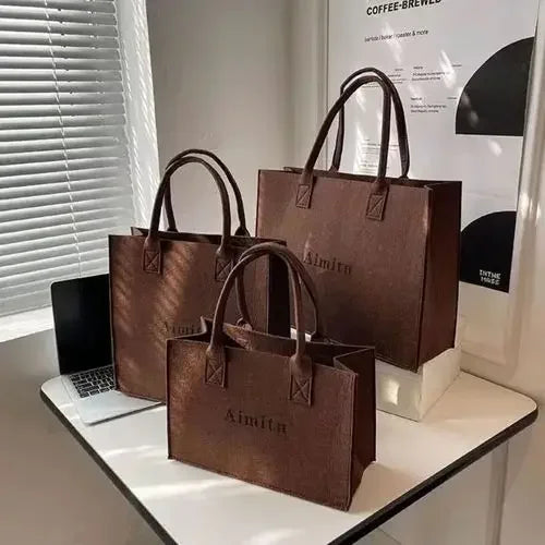Felt Bag Women's Large Capacity Shoulder Storage Bag Tote Bag Shopping Bag Customized Foldable Shopping Bag  Tote Bags for Women