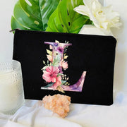 1 Pc Initial Letter Bag Letter Makeup Bag for Women Initial Cosmetic Bag A-Z Personalized Makeup Bag Travel Bag,Initial Cosmetic