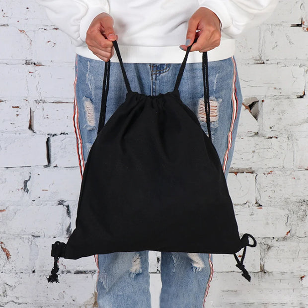 Drawstring Bag Backpack Tote Bag String Lightweight Outdoor Sport Bag for Travel Sundries Bag White Letter Fitness Sports Bag