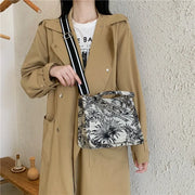 Embroidered women's bag, new tote bag, handbag, large capacity woven shopping bag, single shoulder canvas bag, women's bag