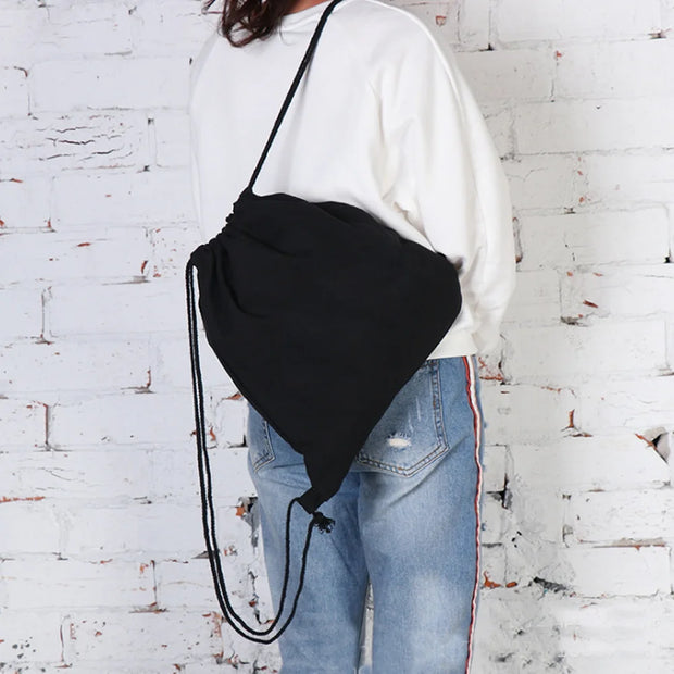 Drawstring Bag Backpack Tote Bag String Lightweight Outdoor Sport Bag for Travel Sundries Bag White Letter Fitness Sports Bag