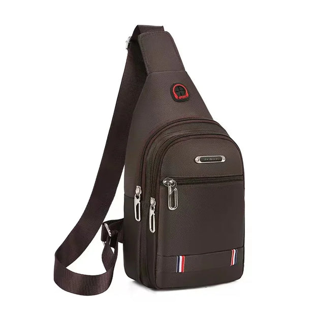 Business Men's Chest Bag Shoulder Messenger Bag Casual Canvas Travel Bag Waist Bag Multifunctional Waterproof Storage Large Bag