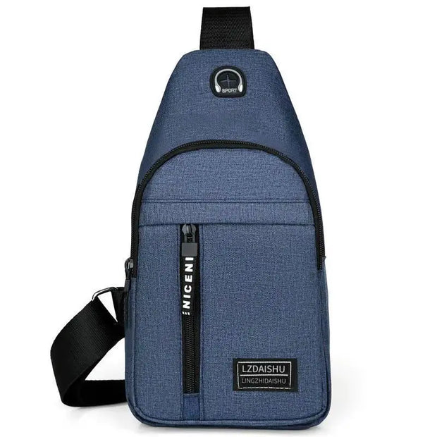 Business Men's Chest Bag Shoulder Messenger Bag Casual Canvas Travel Bag Waist Bag Multifunctional Waterproof Storage Bag