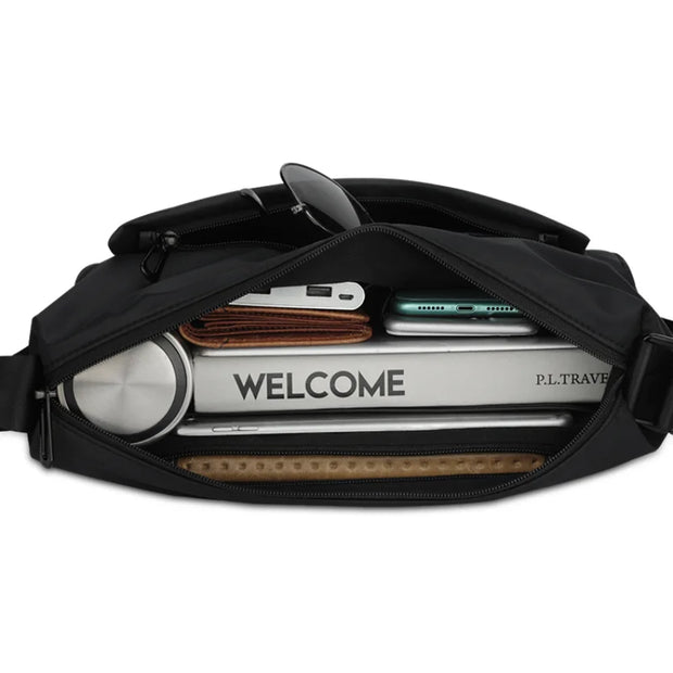 BJIAX Lightweight Shoulder Bag Men's Bag Diagonal Small Backpack Function Crossbody Bag Men's Fashion Messenger Bag Oxford Bag