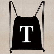 Drawstring Bag Backpack Tote Bag String Lightweight Outdoor Sport Bag for Travel Sundries Bag White Letter Fitness Sports Bag