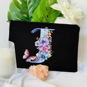 1 Pc Initial Letter Bag Letter Makeup Bag for Women Initial Cosmetic Bag A-Z Personalized Makeup Bag Travel Bag,Initial Cosmetic