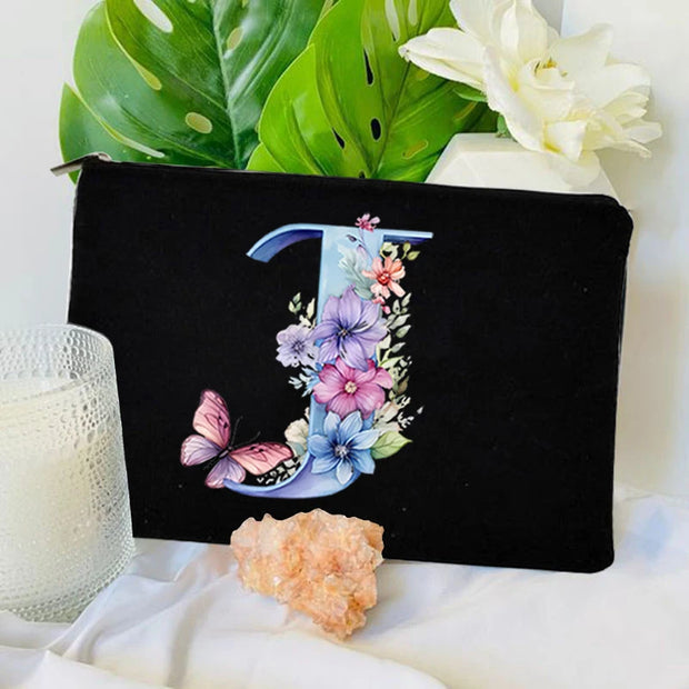 1 Pc Initial Letter Bag Letter Makeup Bag for Women Initial Cosmetic Bag A-Z Personalized Makeup Bag Travel Bag,Initial Cosmetic