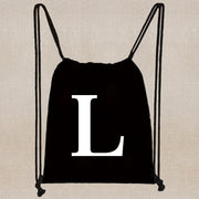 Drawstring Bag Backpack Tote Bag String Lightweight Outdoor Sport Bag for Travel Sundries Bag White Letter Fitness Sports Bag