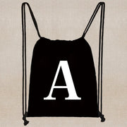 Drawstring Bag Backpack Tote Bag String Lightweight Outdoor Sport Bag for Travel Sundries Bag White Letter Fitness Sports Bag