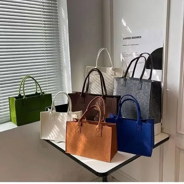 Felt Bag Women's Large Capacity Shoulder Storage Bag Tote Bag Shopping Bag Customized Foldable Shopping Bag  Tote Bags for Women