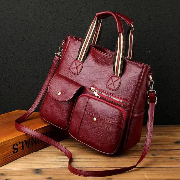 Women's Handbag Women's Shoulder Bag Fashion Purse Vintage Leather Bag Large Capacity Handbag Inclined Shoulder Bag Mom's Bag