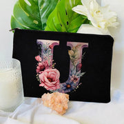 1 Pc Initial Letter Bag Letter Makeup Bag for Women Initial Cosmetic Bag A-Z Personalized Makeup Bag Travel Bag,Initial Cosmetic