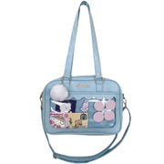 Japanese  Shoulder Bag For Women PU Leather Itabag Transparent Bag JK Tote Bag Handbags Preppy Bag ita bag Crossbody Bag