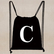 Drawstring Bag Backpack Tote Bag String Lightweight Outdoor Sport Bag for Travel Sundries Bag White Letter Fitness Sports Bag