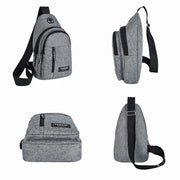 Business Men's Chest Bag Shoulder Messenger Bag Casual Canvas Travel Bag Waist Bag Multifunctional Waterproof Storage Bag
