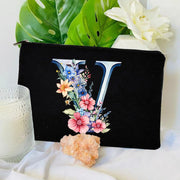 1 Pc Initial Letter Bag Letter Makeup Bag for Women Initial Cosmetic Bag A-Z Personalized Makeup Bag Travel Bag,Initial Cosmetic