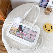 Japanese  Shoulder Bag For Women PU Leather Itabag Transparent Bag JK Tote Bag Handbags Preppy Bag ita bag Crossbody Bag
