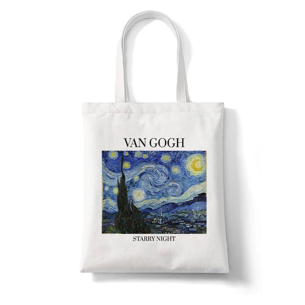 Van Gogh Painting Shopper Bag Harajuku Women Shopping Bag Canvas Shopper Bag Girl Tote Bag Shoulder Lady Bag