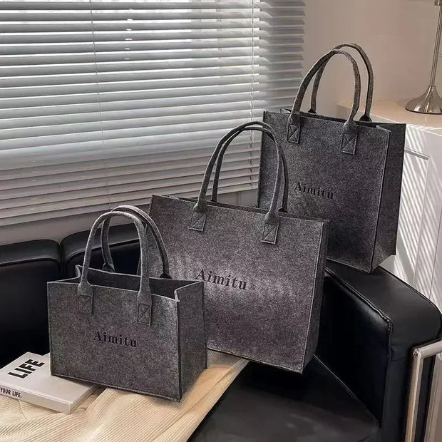 Felt Bag Women's Large Capacity Shoulder Storage Bag Tote Bag Shopping Bag Customized Foldable Shopping Bag  Tote Bags for Women