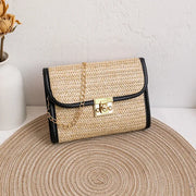 Girls Mobile Phone Bag 2024 New Women's Summer Woven Bag Messenger Straw Bag Small Square Bag Fashion Bag