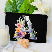1 Pc Initial Letter Bag Letter Makeup Bag for Women Initial Cosmetic Bag A-Z Personalized Makeup Bag Travel Bag,Initial Cosmetic
