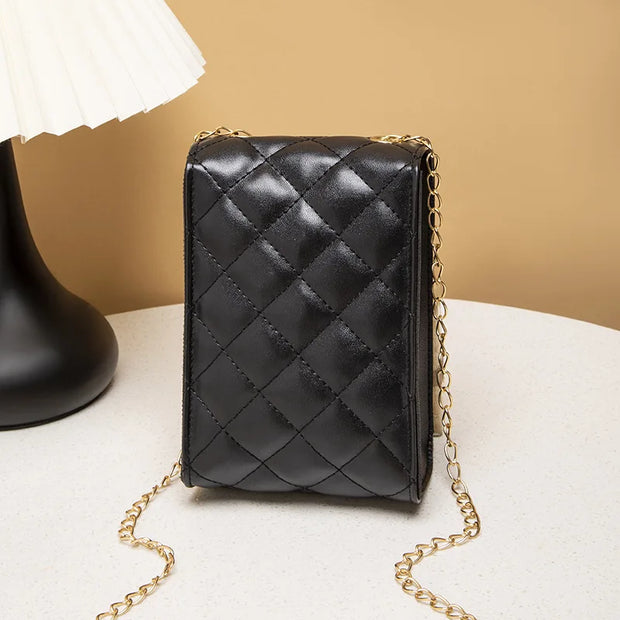 New Lock Buckle Women's Bag Mini Casual Small Square Bag One Shoulder Crossbody Bag Chain Mobile Phone Bag Small Bag