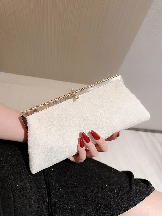 Women's temperament velvet fish hook rhinestone decorated evening bag clutch bag party bag prom bag dress bag evening bag weddin