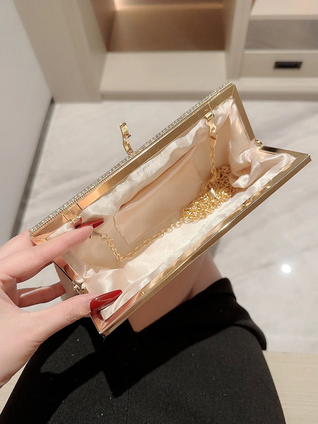 Women's temperament velvet fish hook rhinestone decorated evening bag clutch bag party bag prom bag dress bag evening bag weddin