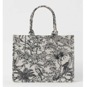 Embroidered women's bag, new tote bag, handbag, large capacity woven shopping bag, single shoulder canvas bag, women's bag