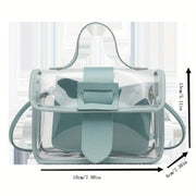 Fashion Women's Transparent Square Sling Bag Cool PVC Shoulder Bag Messenger Bag Mobile Sweet Lady Bag