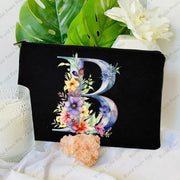 1 Pc Initial Letter Bag Letter Makeup Bag for Women Initial Cosmetic Bag A-Z Personalized Makeup Bag Travel Bag,Initial Cosmetic