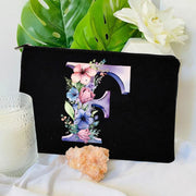 1 Pc Initial Letter Bag Letter Makeup Bag for Women Initial Cosmetic Bag A-Z Personalized Makeup Bag Travel Bag,Initial Cosmetic