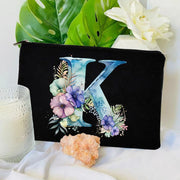 1 Pc Initial Letter Bag Letter Makeup Bag for Women Initial Cosmetic Bag A-Z Personalized Makeup Bag Travel Bag,Initial Cosmetic