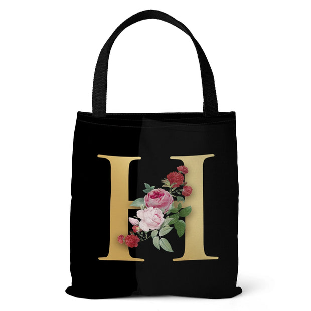 Letter Printing Canvas bag Lightweight Shoulder bag Tote bag Handbag Shopping bag Holiday Gift Bag