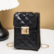 New Lock Buckle Women's Bag Mini Casual Small Square Bag One Shoulder Crossbody Bag Chain Mobile Phone Bag Small Bag
