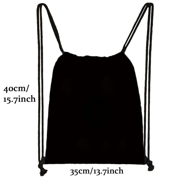 Drawstring Bag Backpack Tote Bag String Lightweight Outdoor Sport Bag for Travel Sundries Bag White Letter Fitness Sports Bag