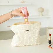 Black Ladies Makeup Bag Portable Sanitary Napkin Storage Bag Large Capacity Travel Toiletry Bag Ins Canvas Bag